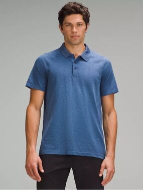 NWOT LULULEMON Mens Metal Vent Tech Polo Shirt Night Sea Blue L $98
